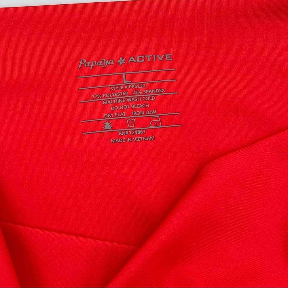 Papaya Active Leggings Pants Coral Red Silky Smooth Large - Picture 4 of 6